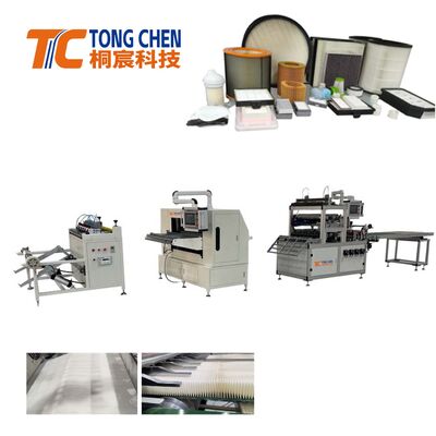 정밀 자동 필터 용지 공급 사전 절단 플리팅 생산 라인